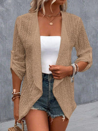 Damen Leichte Schichtenjacke aus atmungsaktiver Struktur – Khaki