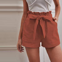 Kika Baumwoll-Leinen-Shorts | Sommerliche Bermudas Damen – Rot
