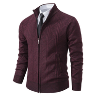Herren Winter Strickjacke | Mit Reißverschluss – Rot