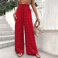 Mykonos Sommerhose | luftige sommerhosen damen mit weitem Bein – Rot