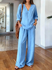 Damen Lässiger und eleganter Lounge-Anzug – Blau