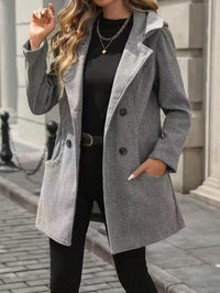 Damen Eleganter und bequemer Mantel mit praktischen Taschen – Grau