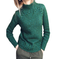 DAMES KABELSTRICKPULLOVER | ELEGANTER WARMER STIL – Grün