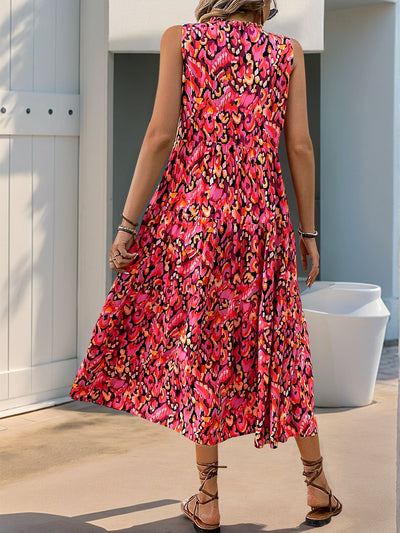 Zuri | Figurbetontes, ärmelloses Blumenkleid