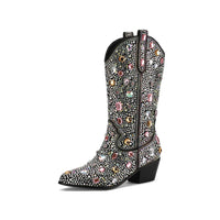 Luxuriöse Cowboystiefel für Damen | Elegante – Schwarz