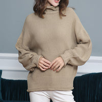 LANGÄRMIGER HOHER KRAGEN PULLOVER | ELEGANTER, BEQUEMER STIL – Khaki