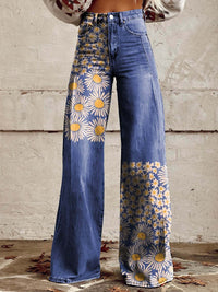 Elena | Bequeme Damenhose mit weitem Streifen Design – Leuchtblau