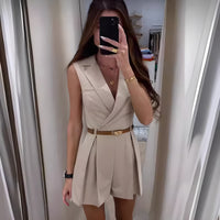 Heidi-Mode | Schickes Kurz-Jumpsuit Für Stilvolle Frauen – Beige