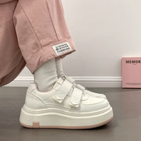 Damen Sportliche Sneakers mit breiter Sohle und elegantem Klettverschluss – Rosarot