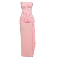 Heidi Mode | Rückenfreies Röhrentop-Kleid mit Seitenschlitz – Rosa