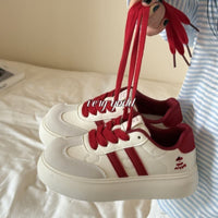 Damen Sportliche Sneakers mit dicker Sohle und trendigem Design – Rot