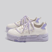 Damen Sportliche Chunky Sneakers mit atmungsaktiver Oberflächenstruktur – Lila