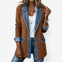 Soretta - Strukturierte offene Jacke – Khaki