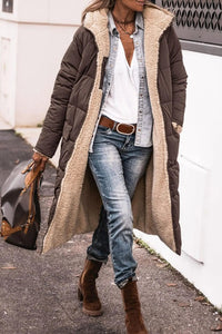 Stilvoller langer Mantel für Damen, Teddy Coat – Braun