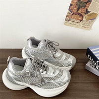 Damen Sportliche Hochleistungs Sneakers – Silber