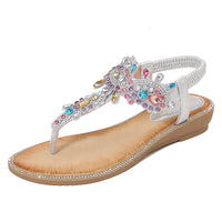 Gabriella Ibiza Sandalen | Sommerliche Sandalen mit Perlen – Silber