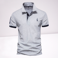 Peter - Poloshirt – Grau und Schwarz