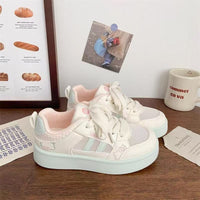 Damen Sportliche Hochsohle Sneakers mit verspieltem Design – Mintgrün