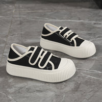 Damen Modische Sneaker mit verstellbarem Klettverschluss und dämpfender Sohle – Schwarz
