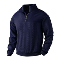 Aaron | Eleganter Viertelreißverschluss-Pullover – Marine