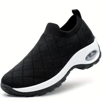 Damen Komfortable Slip-On Sneakers mit innovativer Luftpolstertechnologie – Schwarz