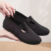 Damen Komfortable Ballerinas mit atmungsaktivem Design – Schwarz