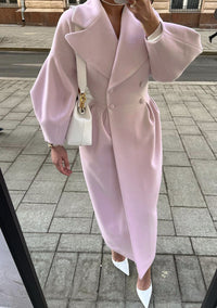 Calista | Weißer Wollmantel für den Winter – Rosa