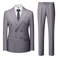 Herren Zweireihiger Hochzeitsgast Anzug | Formell – Hellgrau