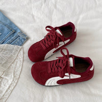 Damen Sportliche Sneaker mit Veloursleder-Obermaterial und gepolsterter Innensohle – Rot