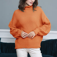 LANGÄRMIGER HOHER KRAGEN PULLOVER | ELEGANTER, BEQUEMER STIL – Orange