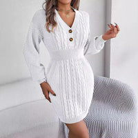 Mira | Damen Bodycon-Strickkleid modern & elegant – Weiß