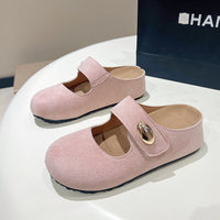 Damen Bequeme Hausschuhe mit schickem Riemen und leichtem Innenfutter – Rosa