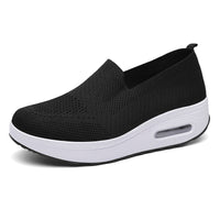 Damen Bequeme Slip-On Sneakers mit Luftpolstertechnologie – Schwarz