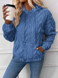 DAME PULLOVER MIT KAPUZE | WEICHER PLÜSCH KOMFORT – Blau