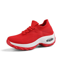 Damen Atmungsaktive Komfort Sneakers mit elastischem Obermaterial – Rot