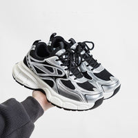Damen Sportliche Mesh-Sneaker mit dämpfender Sohle und atmungsaktiver Obermaterialstruktur – Silber