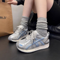 Damen Sportliche Mesh-Sneaker mit dämpfenden Eigenschaften und modernem Design – Silberblau