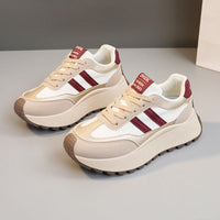 Damen Sportliche Plateau Sneakers mit innovativem Dämpfungssystem – Rot