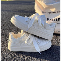 Damen Trendige Sneakers mit verspieltem Blüten-Design und bequemer Sohle – Cremeweiß