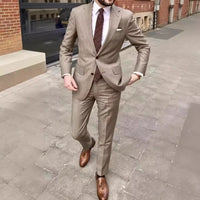 Formeller Herren Hochzeitsgast anzug | 2-Teilig – Khaki