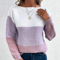 VIELSEITIGER LANGÄRMELIGER STRICKPULLOVER | MODERN, KOMFORTABEL, ELEGANT – Lila