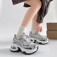 Damen Sportliche Chunky Sneakers mit innovativem Dämpfungssystem – Silber