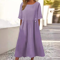 Lottie -  Leichtes Sommerkleid aus Baumwolle und Leinen – Lila