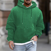 Men's Casual Printed Kangaroo Pocket Long Sleeve Hoodie – Grün