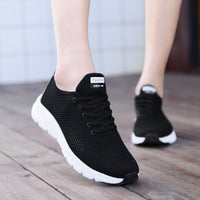 Damen Sportliche Mesh-Sneaker – Schwarz