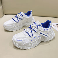 Damen Sportliche Chunky Sneakers mit atmungsaktiver Obermaterialstruktur – Blau