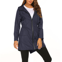 Regenjacke Damen Lang Mit Kapuze | Wetterfest & Kombinierbar – Marine