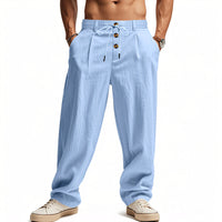 Hendrik | Herren Atmungsaktive Leinenhose – Blau