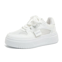 Damen Modische Sneakers mit dämpfender Sohle und atmungsaktiver Mesh-Oberfläche – Weiß