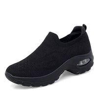 Damen Atmungsaktive Slip-On Laufschuhe mit Luftpolstertechnologie – Schwarz